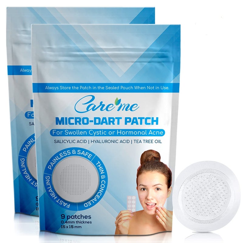 Care Me Microdart Acne Patch with 173 Micropoints (2 pack of 18 stickers) â€“ Spot Treatment for Cystic, Inflamed & Hormonal Acne, Pimples & Breakouts â€“ Fast Blemish Relief for Clearer Skin - Image 1