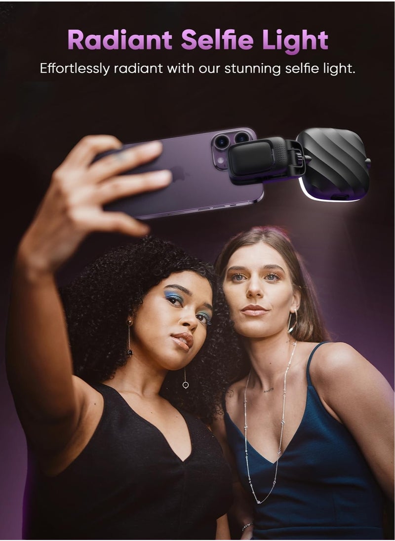 Beauenty - Portable LED Video Light for Selfies and Vlogs with 3 Light Modes, Front and Back Phone Clip for TikTok and Makeup - Image 1