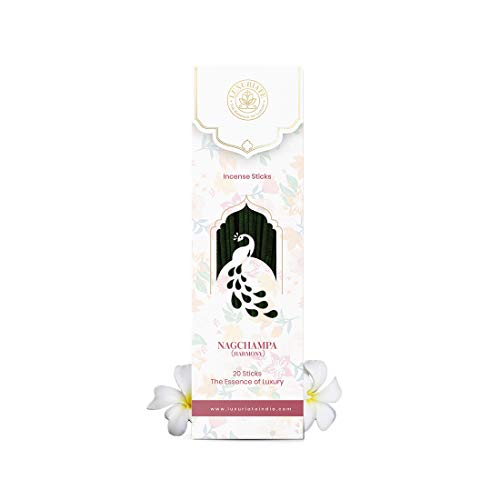 LUXURIATE Naagchampa Organic Natural Herbal Incense Organic Incense, Long-Lasting Incense Stick, Agarbatti for Puja, Prayer | Luxury Premium Incense - Pack of 1 (20 Sticks) - Image 1