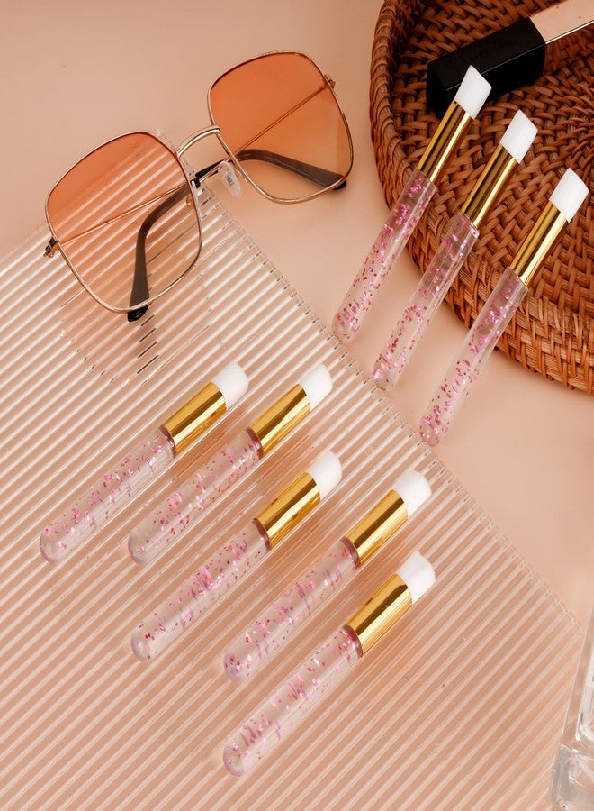 Axigundaone 60 Pcs Pink Lash Cleaning Brushes Bulk, Lash Shampoo Brush Glitter Crystal, Eyelash Extension Cleaning Brush for Nose Lash Shampoo Tool - Image 3