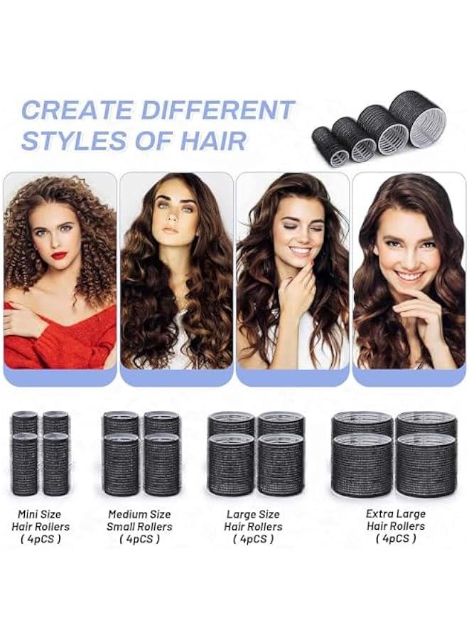 بيوينتي بكرات تجعيد الشعر 28 قطعة مع أدوات تجعيد الشعر 16 قطعة 4 مقاسات (4 بكرات شعر جامبو و4 بكرات شعر كبيرة و4 بكرات شعر متوسطة و4 بكرات شعر صغيرة) و12 قطعة من مشابك الشعر للشعر الطويل والمتوسط والقصير - Image 5