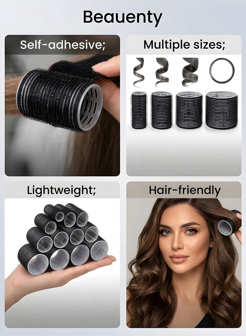 بيوينتي بكرات تجعيد الشعر 28 قطعة مع أدوات تجعيد الشعر 16 قطعة 4 مقاسات (4 بكرات شعر جامبو و4 بكرات شعر كبيرة و4 بكرات شعر متوسطة و4 بكرات شعر صغيرة) و12 قطعة من مشابك الشعر للشعر الطويل والمتوسط والقصير - Image 3