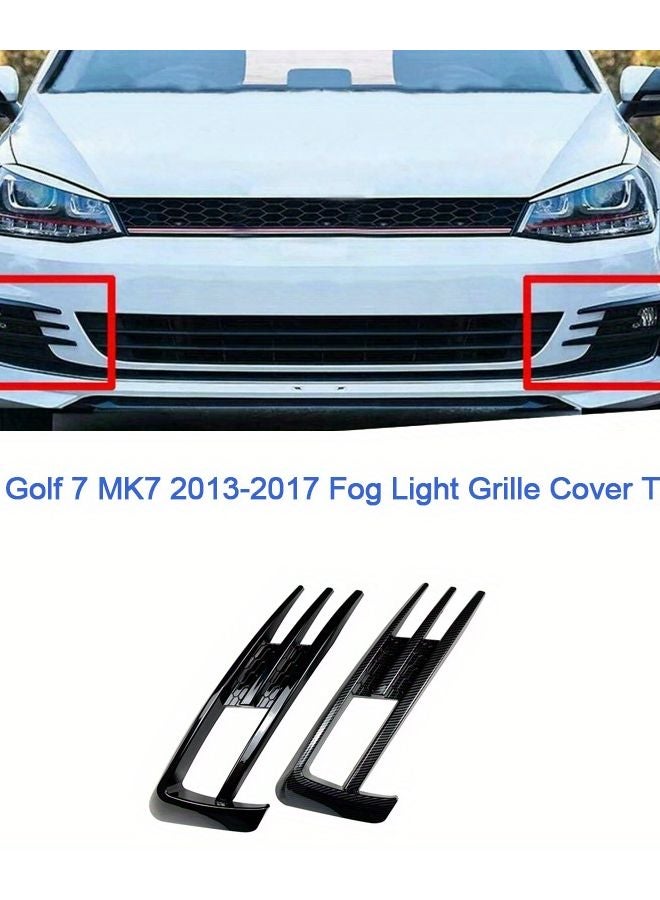 2014 2016 Volkswagen Golf 7 Front Bumper Fog Lamp Grille Cover Black - Image 2