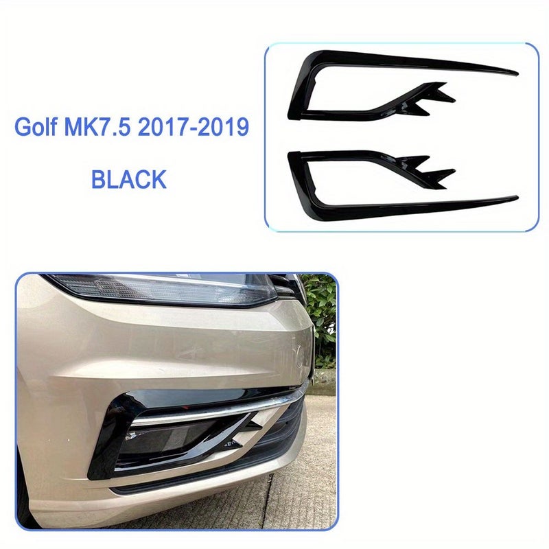2014 2016 Volkswagen Golf 7 Front Bumper Fog Lamp Grille Cover Black - Image 4