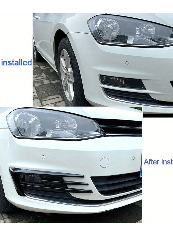 2014 2016 Volkswagen Golf 7 Front Bumper Fog Lamp Grille Cover Black - Image 3