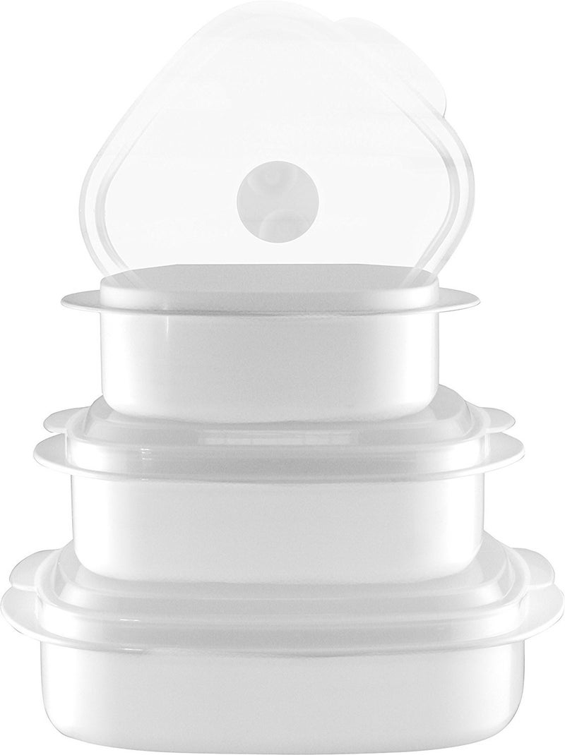 Reston Lloyd Calypso Basics by Reston Lloyd 6-Piece Microwave Cookware, Steamer and Storage Set, White - Image 1