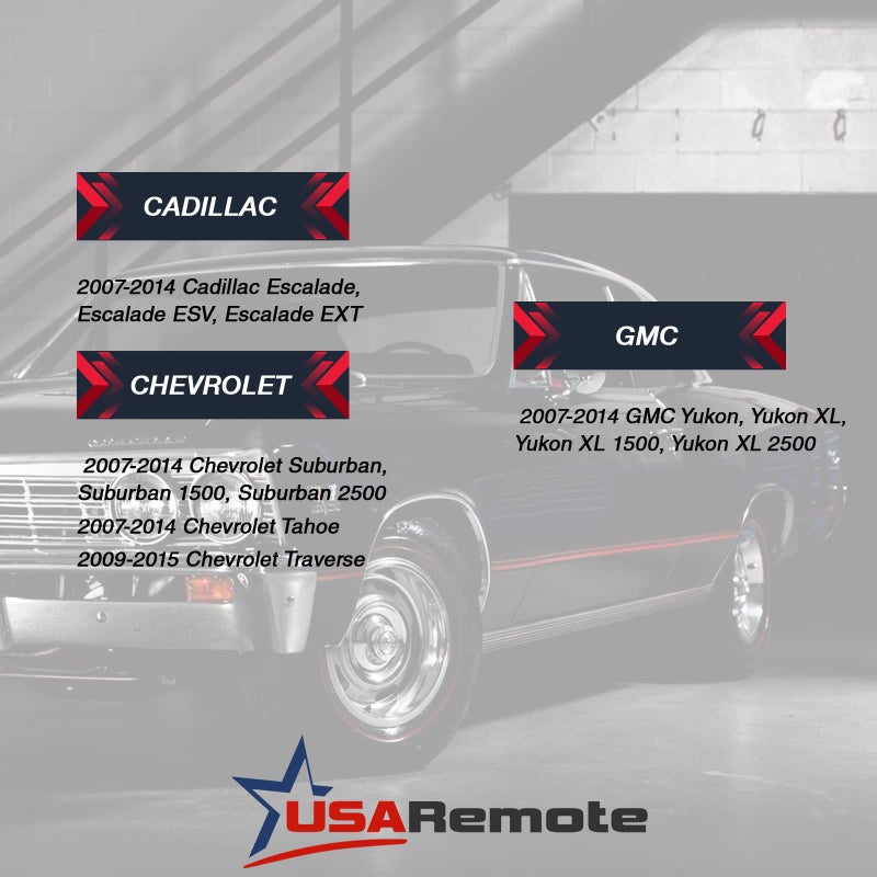 USARemote 2 يناسب 2007-2014 كاديلاك إسكاليد مفتاح فوب دخول بدون مفتاح عن بُعد (OUC6000066) - غير مناسب للبدء بالضغط - Image 4