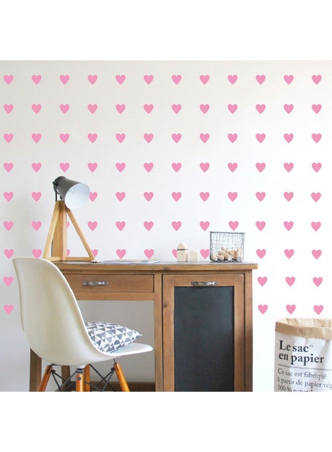 JURUOXIN 2inchx100 Pieces DIY Heart Wall Decal Vinyl Sticker for Baby Kids Children Boy Girl Bedroom Decor Removable Nursery Decoration (Soft Pink) - Image 3