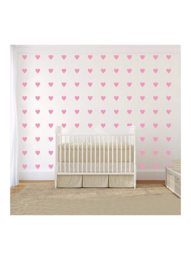 JURUOXIN 2inchx100 Pieces DIY Heart Wall Decal Vinyl Sticker for Baby Kids Children Boy Girl Bedroom Decor Removable Nursery Decoration (Soft Pink) - Image 1