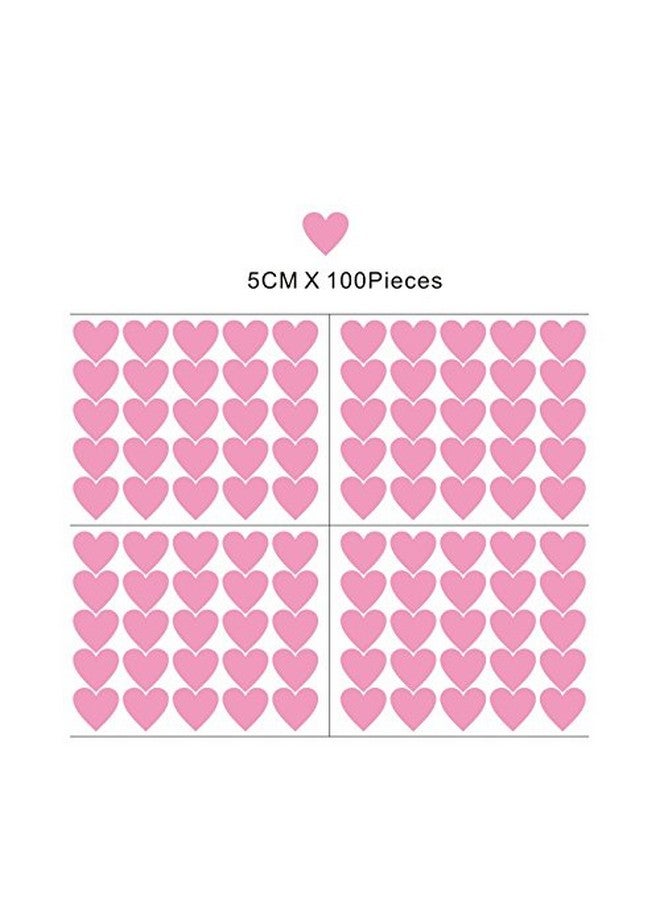 JURUOXIN 2inchx100 Pieces DIY Heart Wall Decal Vinyl Sticker for Baby Kids Children Boy Girl Bedroom Decor Removable Nursery Decoration (Soft Pink) - Image 4