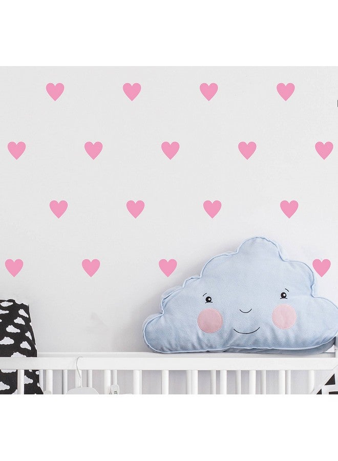 JURUOXIN 2inchx100 Pieces DIY Heart Wall Decal Vinyl Sticker for Baby Kids Children Boy Girl Bedroom Decor Removable Nursery Decoration (Soft Pink) - Image 2