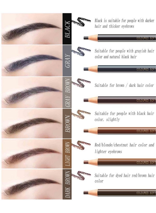 Sumeitang SUMEITANG 12 Pcs Pull Cord Peel-off Dark Brown Eyebrow Pencil，Wooden Hard-core Microblading Eye Brow Pencil For Marking, Filling And Outlining, waterproof and sweat-proof for Professionals & Beginners - Image 5