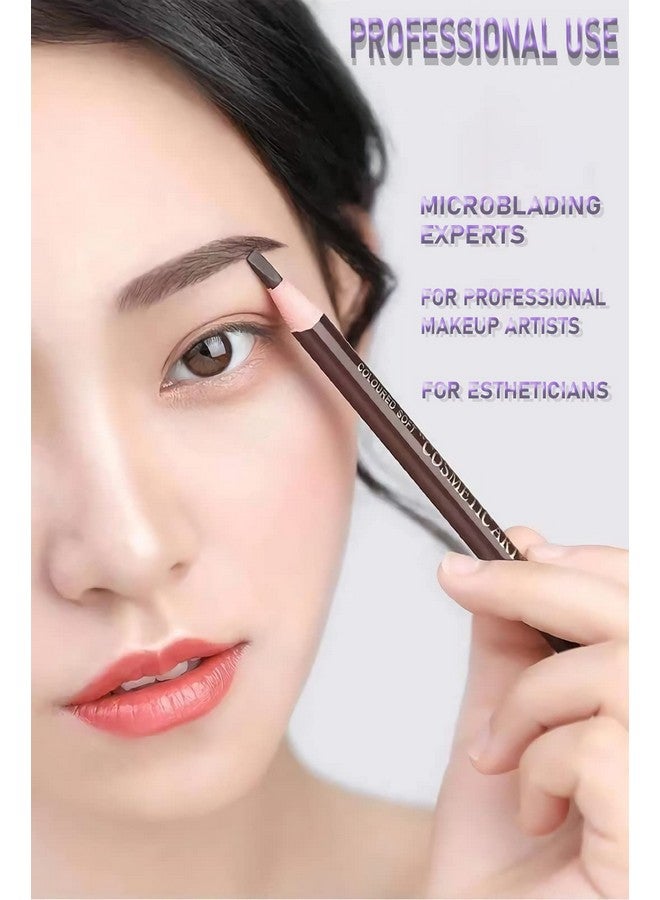 Sumeitang SUMEITANG 12 Pcs Pull Cord Peel-off Dark Brown Eyebrow Pencil，Wooden Hard-core Microblading Eye Brow Pencil For Marking, Filling And Outlining, waterproof and sweat-proof for Professionals & Beginners - Image 3