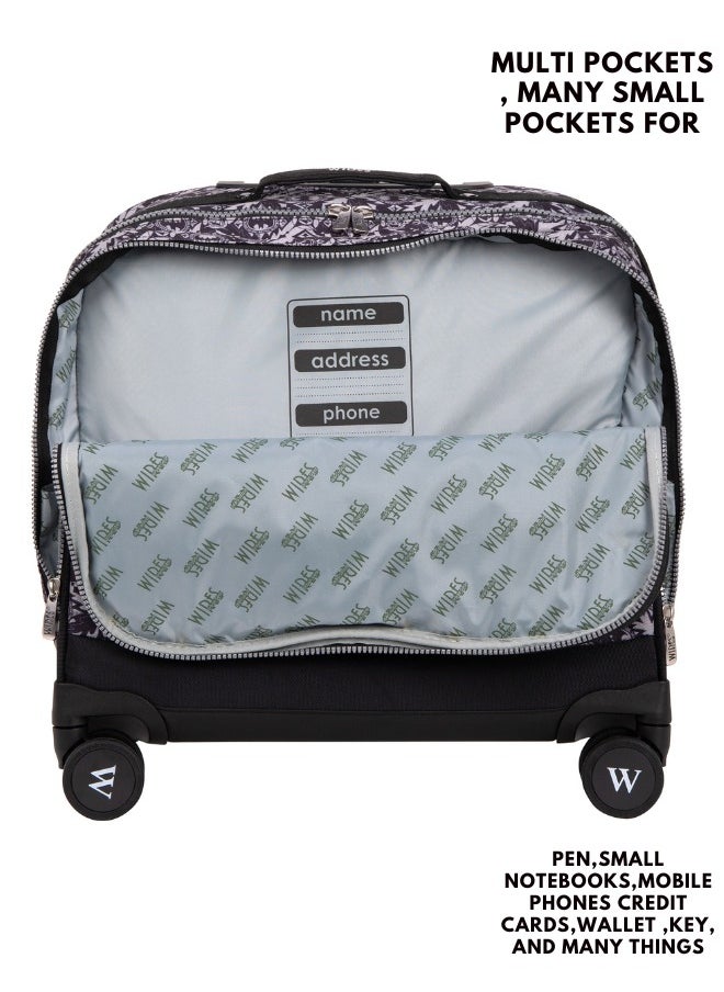 Wires 3 Piece Kids School Trolley Bag laptop compartment 8Wheels With Lunch bag & Pencil Case  - Image 5