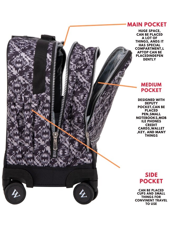Wires 3 Piece Kids School Trolley Bag laptop compartment 8Wheels With Lunch bag & Pencil Case  - Image 3