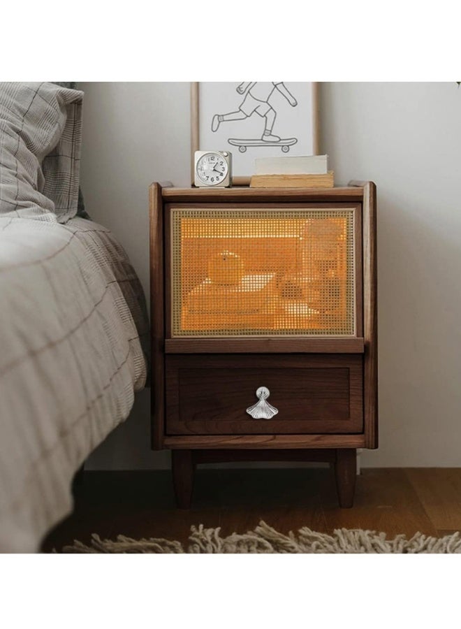 Knob Handles for Furniture, Silver Drop Pendant Pull Handle Fashion Ginkgo Leaf Shape Dresser Knobs for Kitchen Bathroom Cabinet Door Drawer 4 pcs - Image 3