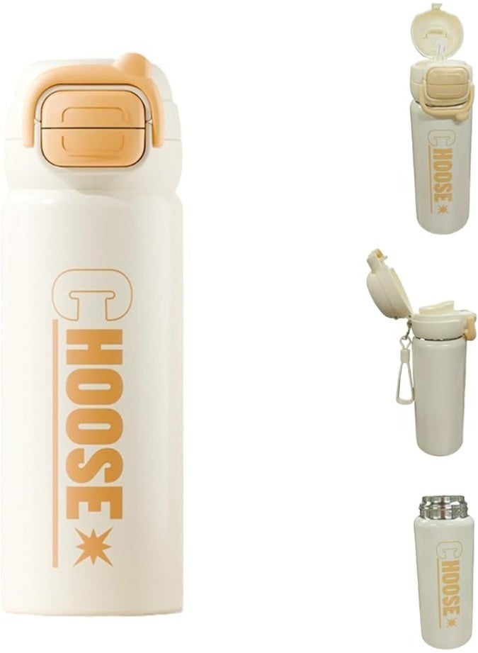500ML Stainless Steel Insulated Children Water Flask Flex Cap Strap Toddler Vacuum Metal Thermo Bottle for School Sports Travel Keep Cold 6Hrs Hot 16Hrs - Image 1