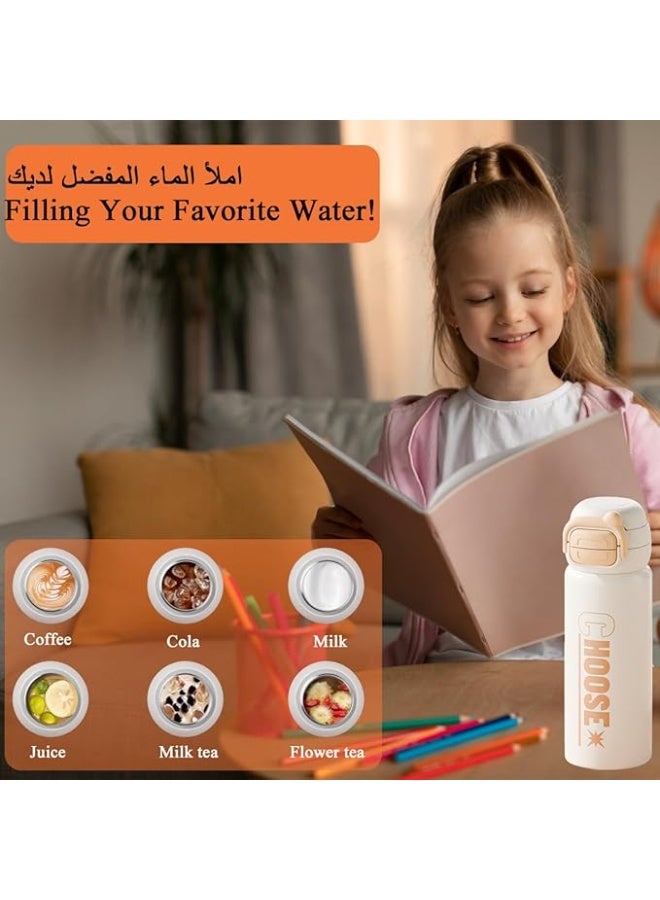 500ML Stainless Steel Insulated Children Water Flask Flex Cap Strap Toddler Vacuum Metal Thermo Bottle for School Sports Travel Keep Cold 6Hrs Hot 16Hrs - Image 2