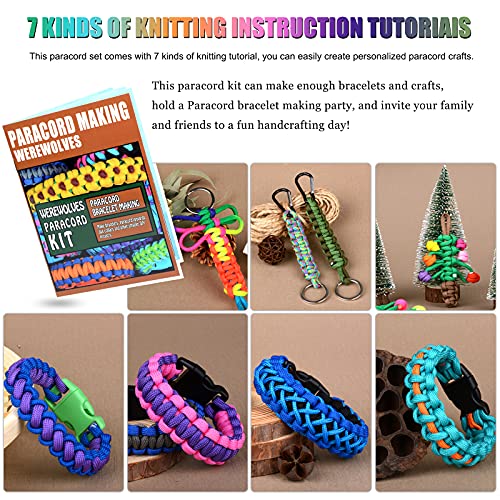 WEREWOLVES 550 Paracord - 4MM & 2MM Micro Paracord Combo Crafting Kits with Instructions Book, Bracelet Accessories (Forest) - Image 3
