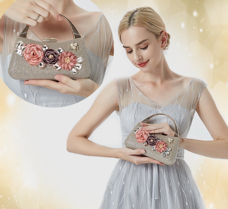 New Flower Bag Fashion Evening Bag Evening Bag Exquisite Gift Bag Handbag Party Bag F918 Flower - Image 2