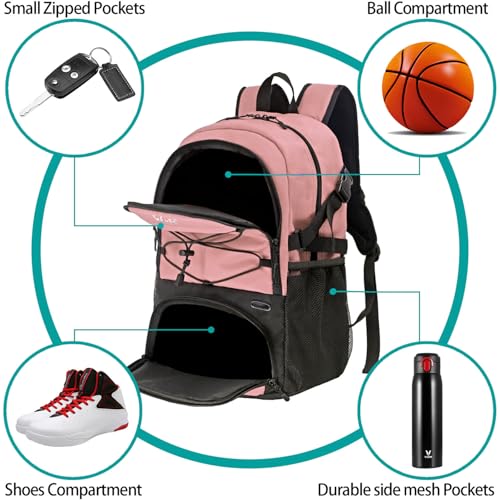WOLT | Basketball Backpack Large Sports Bag with Separate Ball holder & Shoes compartment, Gifts for Basketball, Soccer, Volleyball, Swim, Gym, Travel - Image 4
