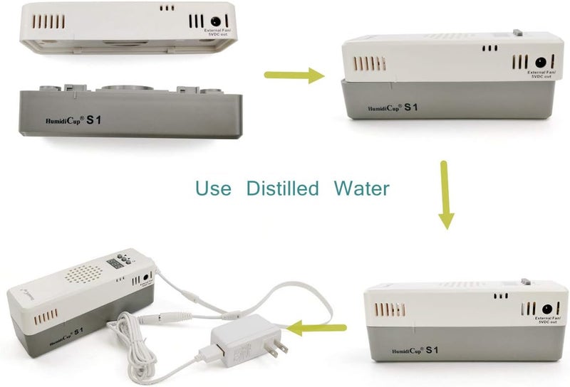 HumidiCup ® S1 Electronic Cigar Humidifier, Small Size for 40-150 Count Desktop Humidor, 40% to 90% Setting Range, Stable Humidty Control - Image 3