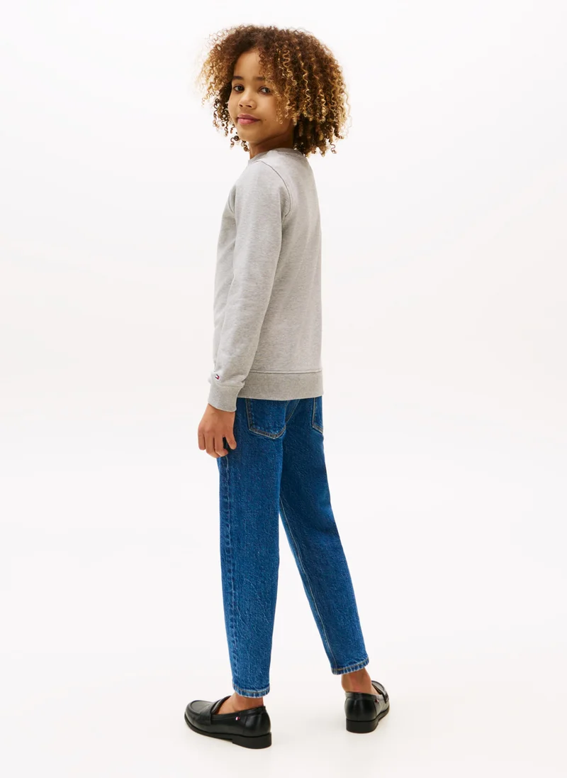 TOMMY HILFIGER Kids Logo Detailed Crew Neck Sweatshirt