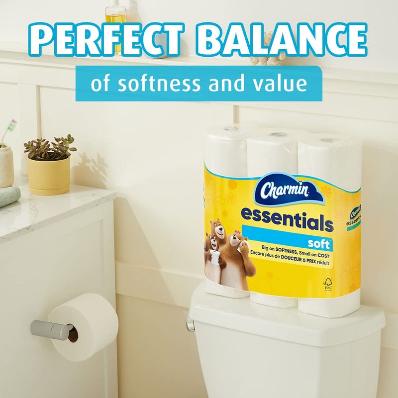 Charmin Essentials Soft Toilet Paper, 9 Mega Rolls = 36 Regular Rolls - Image 4