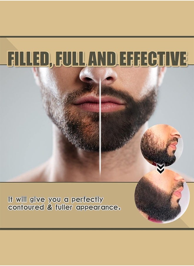 Beard Pencil Filler Kit for Men – Waterproof Beard Pen with Brush for Long-Lasting Coverage and Natural Look