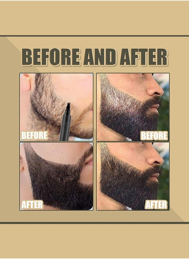Beard Pencil Filler Kit for Men – Waterproof Beard Pen with Brush for Long-Lasting Coverage and Natural Look