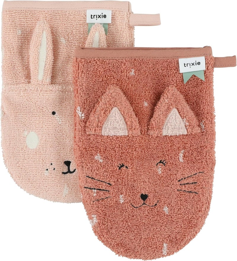 Trixie Washcloths 2-pack | Mrs. Cat - Mrs. Rabbit - Image 1