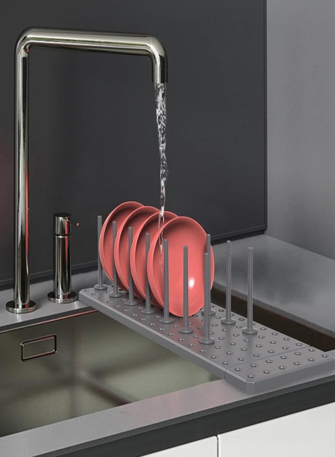 M-Ved Adjustable Kitchen Storage Organizer Rack, Grey, Food Container Lid Holder, Expandable Dish Drying Stand - Image 2
