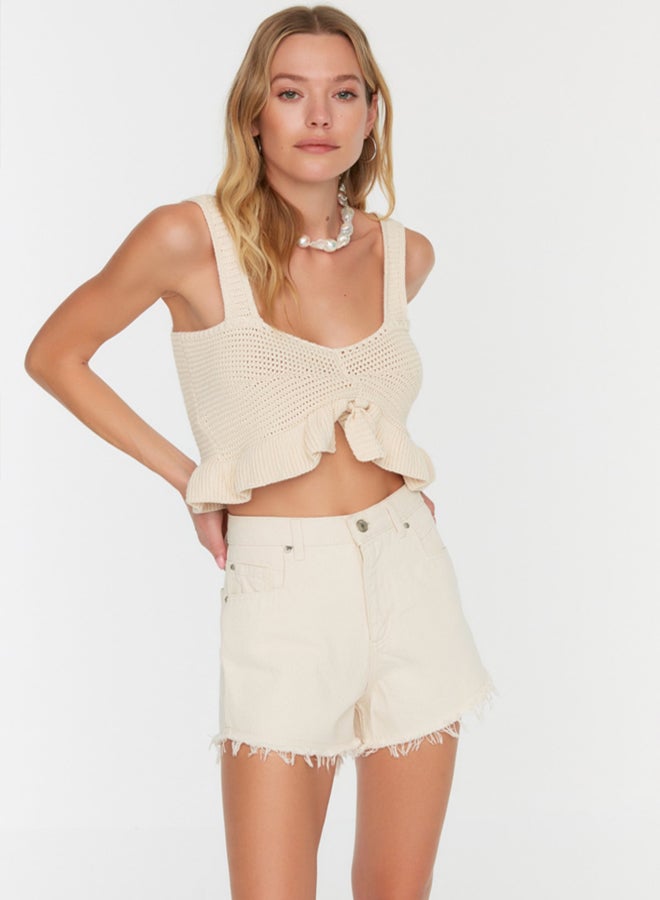 trendyol Beige Denim Beach Shorts  - Image 2