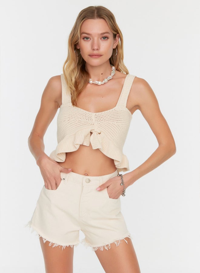 trendyol Beige Denim Beach Shorts  - Image 3