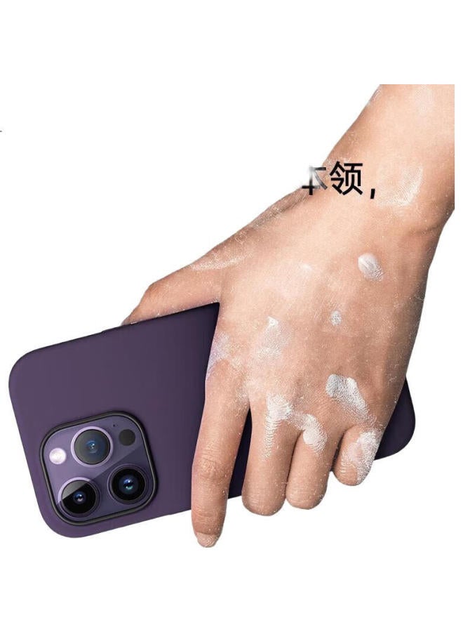 WP W&P Apple 14 Pro Max Phone Case Iphone 14 Pro Max Protective Cover Full Coverage Anti-Drop Liquid Silicone Soft Shell High-End Minimalist Business Men And Women Style Dark Purple Wp - Image 1