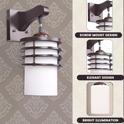 GIGAWATTS Wall Lamp Decorative Light for Home Décor, Fancy Indoor Outdoor Wall Light, Hanging Sconce Lamp for Bedroom, Living Room, Hall, Modern Wall Lighting Fixture (1Pc, Without Bulb, WL532) - Image 3