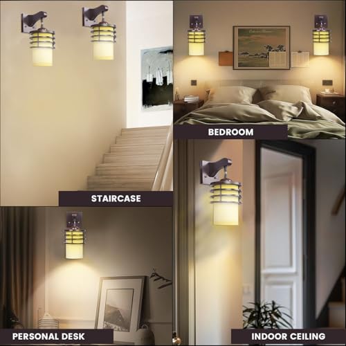 GIGAWATTS Wall Lamp Decorative Light for Home Décor, Fancy Indoor Outdoor Wall Light, Hanging Sconce Lamp for Bedroom, Living Room, Hall, Modern Wall Lighting Fixture (1Pc, Without Bulb, WL532) - Image 5