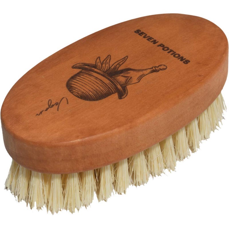 Seven Potions Vegan Beard Brush for Men  100 Sisal Plant Fibre  Pear Wood  Firm Bristles to Gently TameSoftenExfoliate  100 Natural NonSynthetic