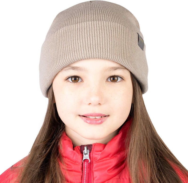 MERIWOOL Kids’ Beanie - Merino Wool Ribbed Knit Winter Hat for Boys and Girls - Image 2