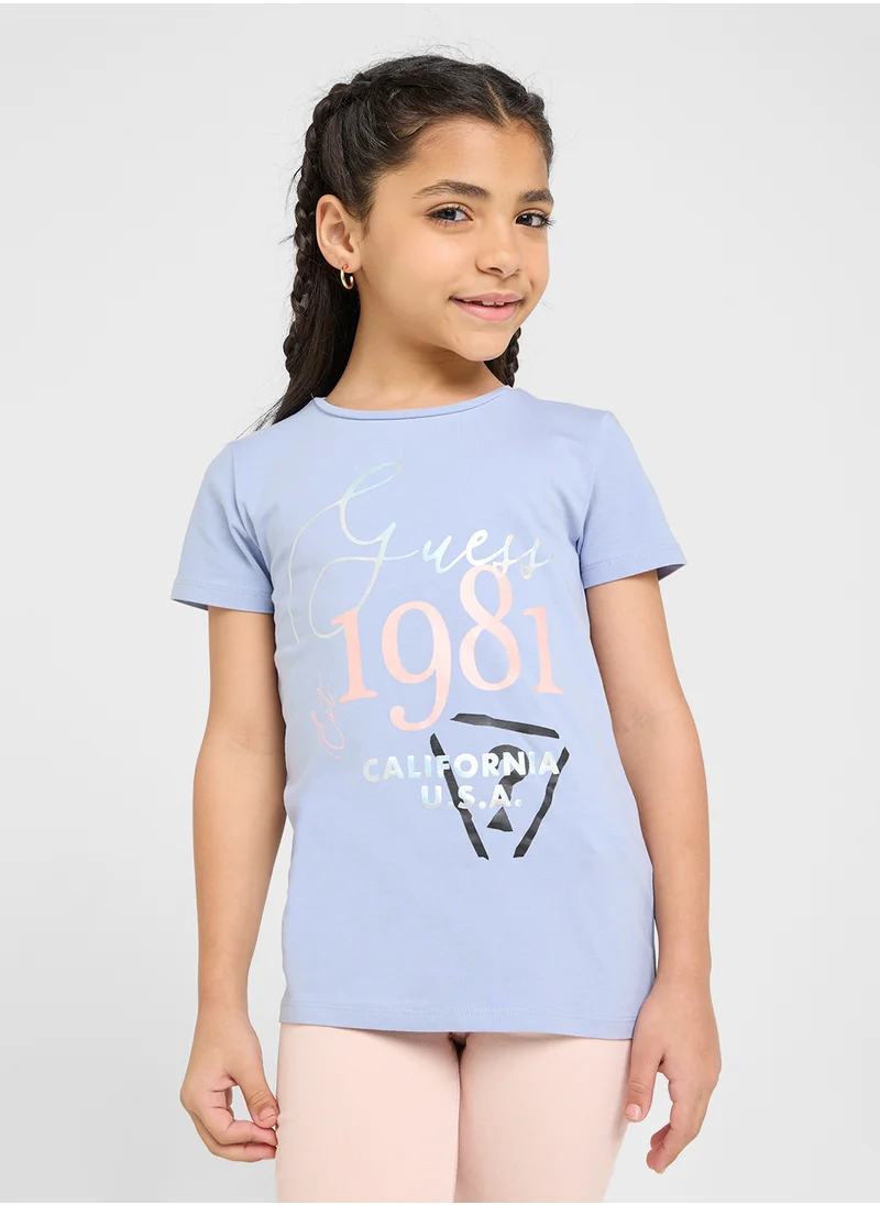 جس Kids Graphics Print  T-Shirt