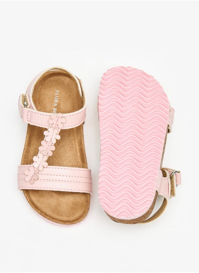 Flora Bella By Shoexpress - Applique Detail Sandals with Hook and Loop Closure - Image 1