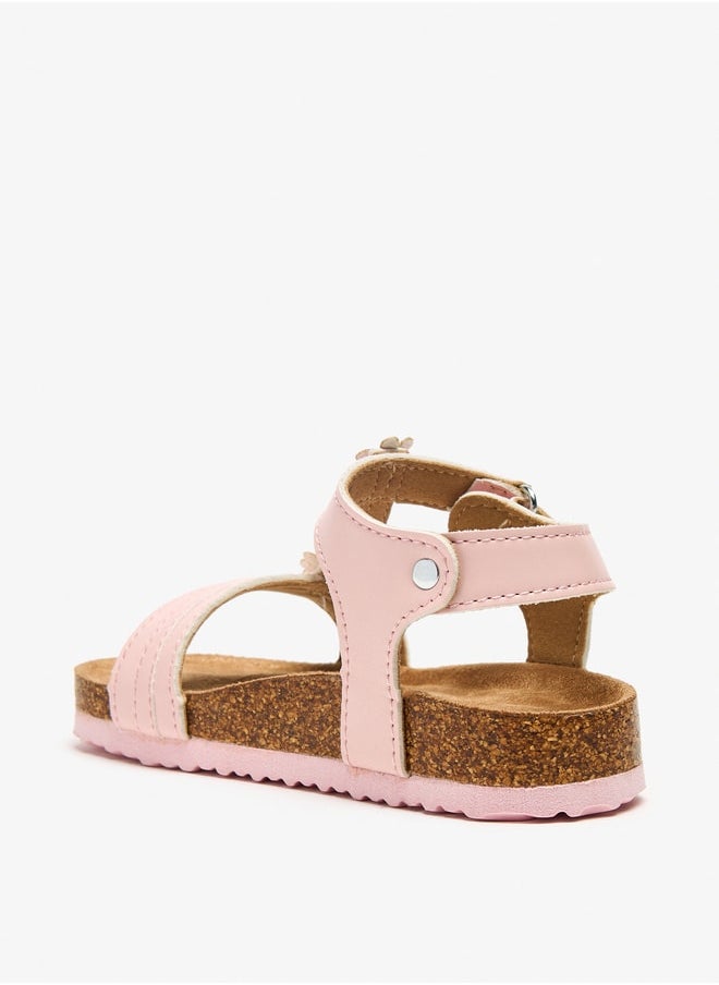 Flora Bella By Shoexpress - Applique Detail Sandals with Hook and Loop Closure - Image 1