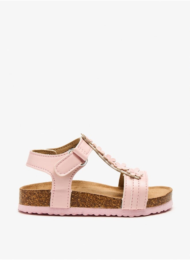 Flora Bella By Shoexpress - Applique Detail Sandals with Hook and Loop Closure - Image 1