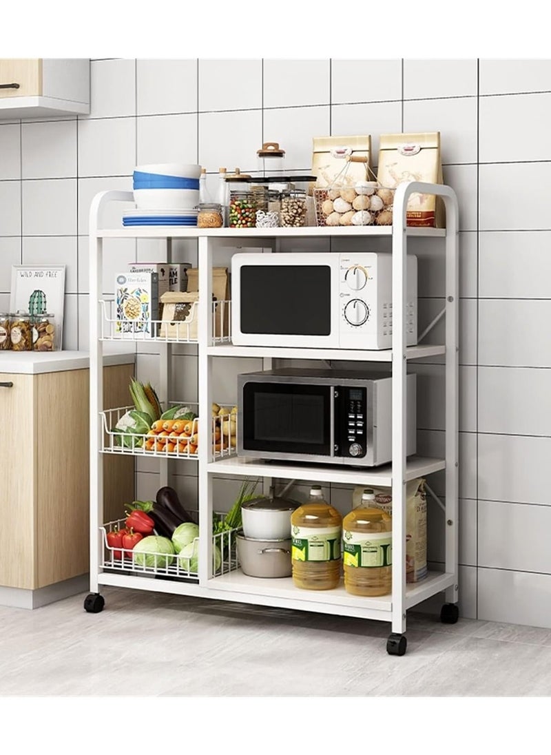 DubaiGallery Kitchen Organizer Rack, Multi-Functional Kitchen Rotating Storage Rack Baker's Rack Utility Microwave Oven Stand  - Image 3