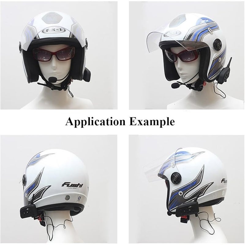 EJEAS Qaurora V6 BT Interphone 1200M Bluetooth Motorbike Motorcycle Helmet Intercom Headset with Duplex Interphone Advanced Noise Control for up to 6 Riders Skiing and Riding (1 Piece) - Image 4