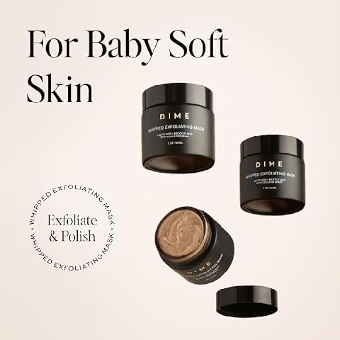 DIME Beauty Whipped Exfoliating Mask, Face Scrub and Cleanser, Lactic Acid and Salicylic Acid Scrub, 2 oz / 60 ml - Image 5