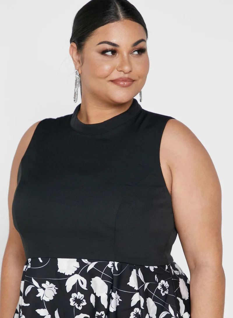 chi chi london curve Asymmetric Ruffle Trim Dress