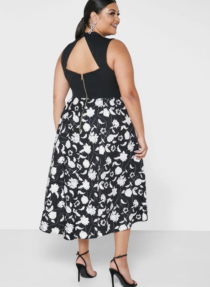 chi chi london curve Asymmetric Ruffle Trim Dress