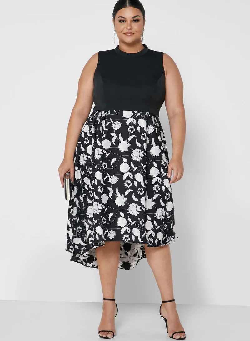 chi chi london curve Asymmetric Ruffle Trim Dress
