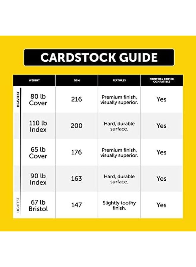 نينا بطاقات ممتازة 8.5 بوصة × 11 بوصة 65 رطل 176 جرامًا للمتر المربع أبيض ساطع 100 ورقة 91901 - Image 4